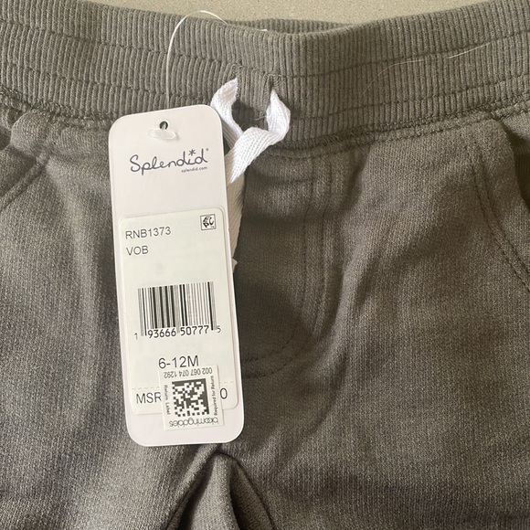 BNWT Splendid grey baby sweatpants. Size 6-12M. - Picture 3 of 3